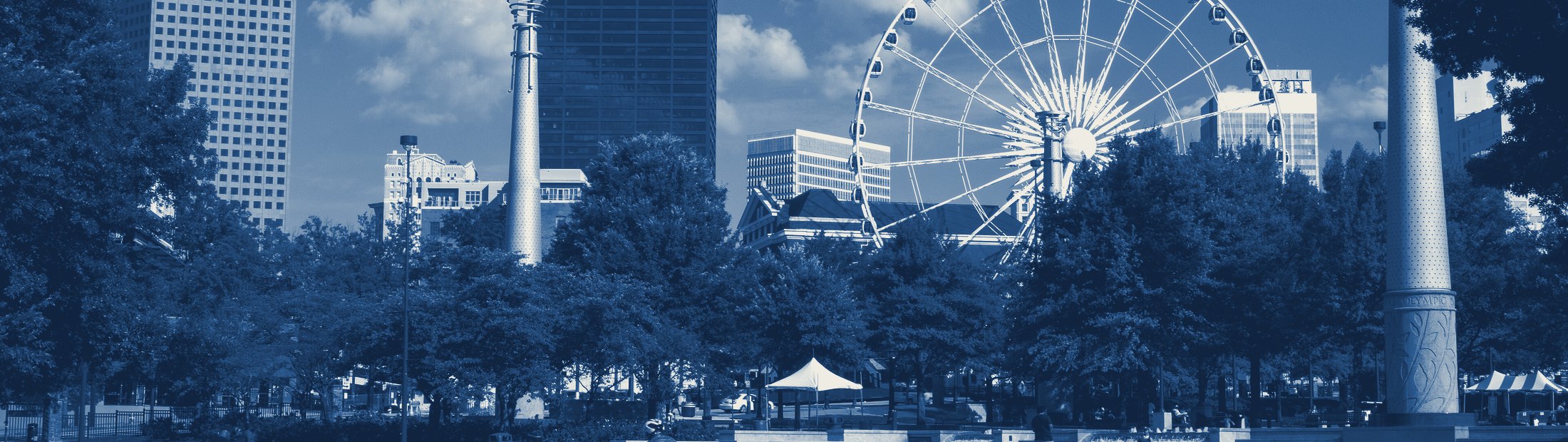 Atlanta park and skyline
